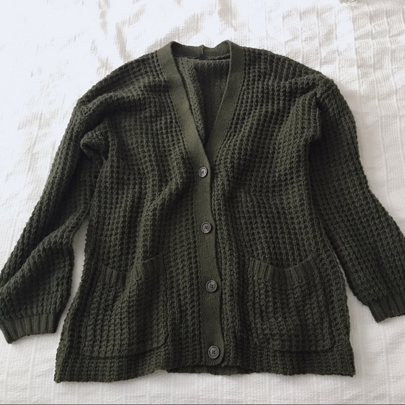 Slouchy Waffle Knit Cardigan 